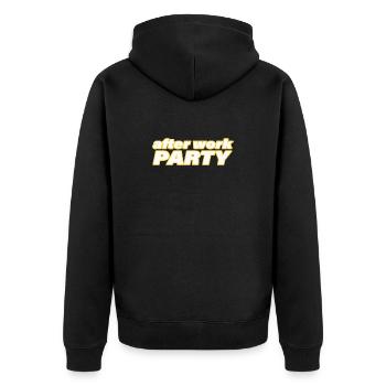 AFTER WORK PARTY - Unisex Premium Bio Zip Hoodie - Schwarz - Hinten - Nico (187cm)