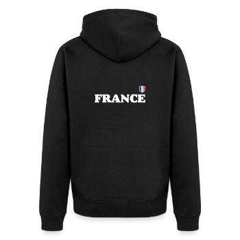 need_image - Unisex Premium Organic Zip Hoodie - black - Back - Nico (187cm)