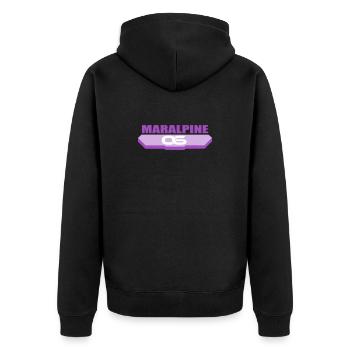 Maralpine Logo 06 - Unisex Premium Organic Zip Hoodie - black - Back - Nico (187cm)