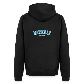 Marseille Est.1965 - Veste à capuche bio Premium Unisexe - noir - Dos - Nico (187cm)