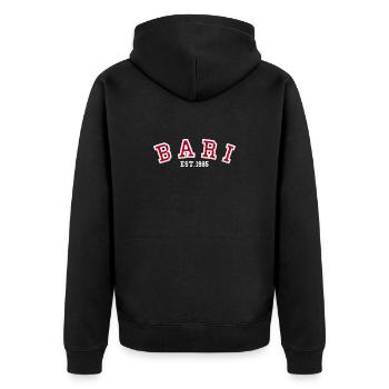 Bari Est 1985 - Unisex Premium Organic Zip Hoodie - black - Back - Nico (187cm)