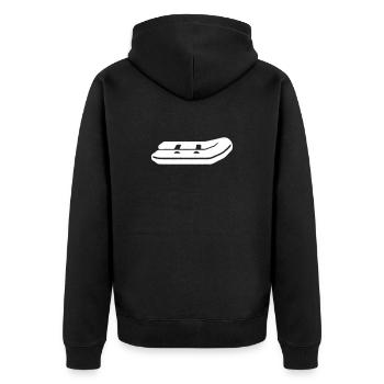 Vecteur de bateau de pagaie de bateau gonflable - Veste à capuche bio Premium Unisexe - noir - Dos - Nico (187cm)