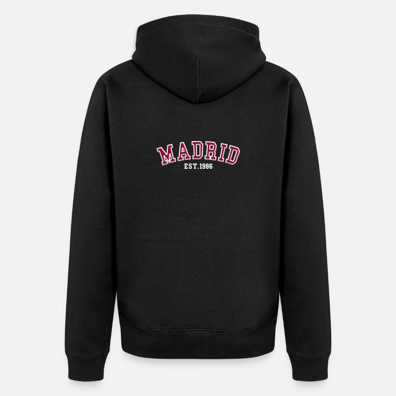 Madrid Fondée en 1986 - Veste à capuche bio Premium Unisexe - noir