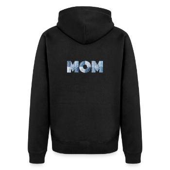 Patchwork Mom Lettering Gift for Mom - Unisex Premium Organic Zip Hoodie - black - Back - Nico (187cm)