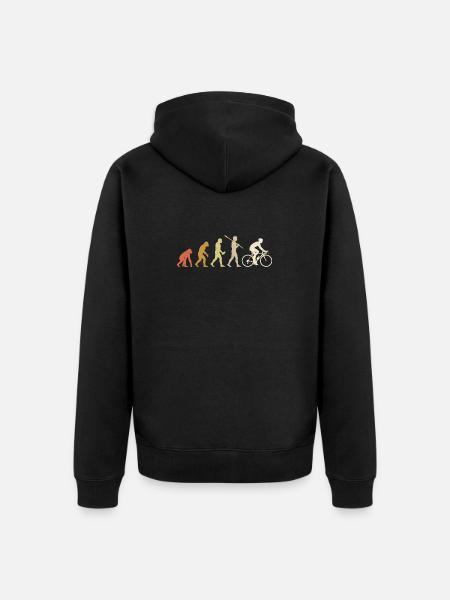 Zyklisches Fahrrad-Evolution-Geschenk - Unisex Premium Bio Zip Hoodie - Schwarz