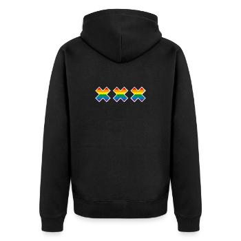Amsterdam Pride Arc-en-ciel Andreaskreuz LGBT - Veste à capuche bio Premium Unisexe - noir - Dos - Nico (187cm)