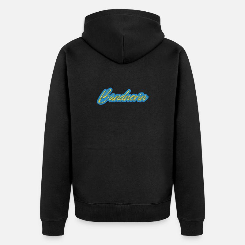 Bündnerin Neon Script - Unisex Premium Bio Zip Hoodie - Schwarz