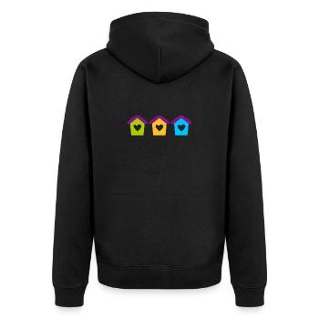 Nichoir Maison Jardin Coeur Enfants Maison Colorée - Veste à capuche bio Premium Unisexe - noir - Dos - Nico (187cm)