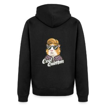 Guinea Pig MOM - Unisex Premium Bio Zip Hoodie - Schwarz - Hinten - Nico (187cm)
