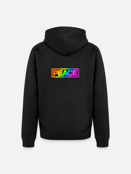 Typo PEACE Rainbowcolours - Unisex Premium Organic Zip Hoodie - black