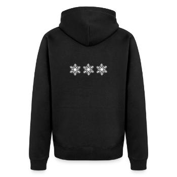Motif d’hiver en cristal de glace sur les vêtements - Veste à capuche bio Premium Unisexe - noir - Dos - Nico (187cm)