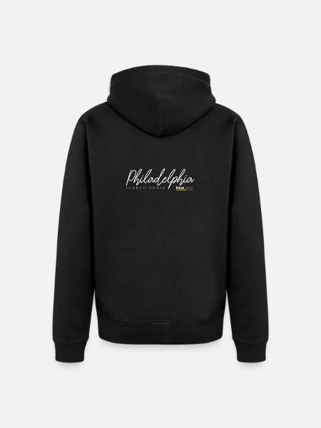 Elegant Philadelphia Skyline Silhouette - Unisex Premium Organic Zip Hoodie - black