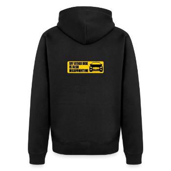 My Other Ride Is Also Disappointing Funny Car Joke - Unisex Premium Organic Zip Hoodie - black - Back - Nico (187cm)