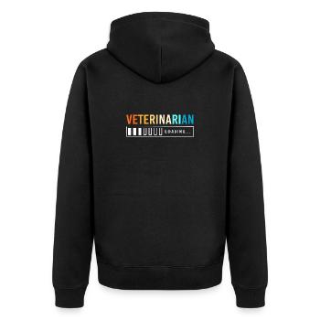 Tierarzt Tiermedizin Veterinär Tierärztin - Unisex Premium Bio Zip Hoodie - Schwarz - Hinten - Nico (187cm)