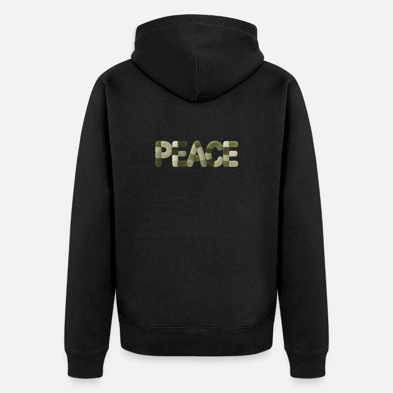 Modern Patchwork Peace Style Sticker - Unisex Premium Bio Zip Hoodie - Schwarz