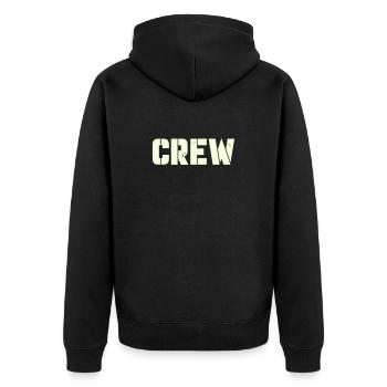crew - Unisex Premium Bio Zip Hoodie - Schwarz - Hinten - Nico (187cm)