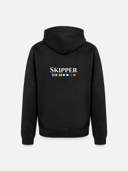 Conception du pavillon maritime Skipper - Veste à capuche bio Premium Unisexe - noir