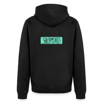 1978 - Unisex Premium Bio Zip Hoodie - Schwarz - Hinten - Nico (187cm)