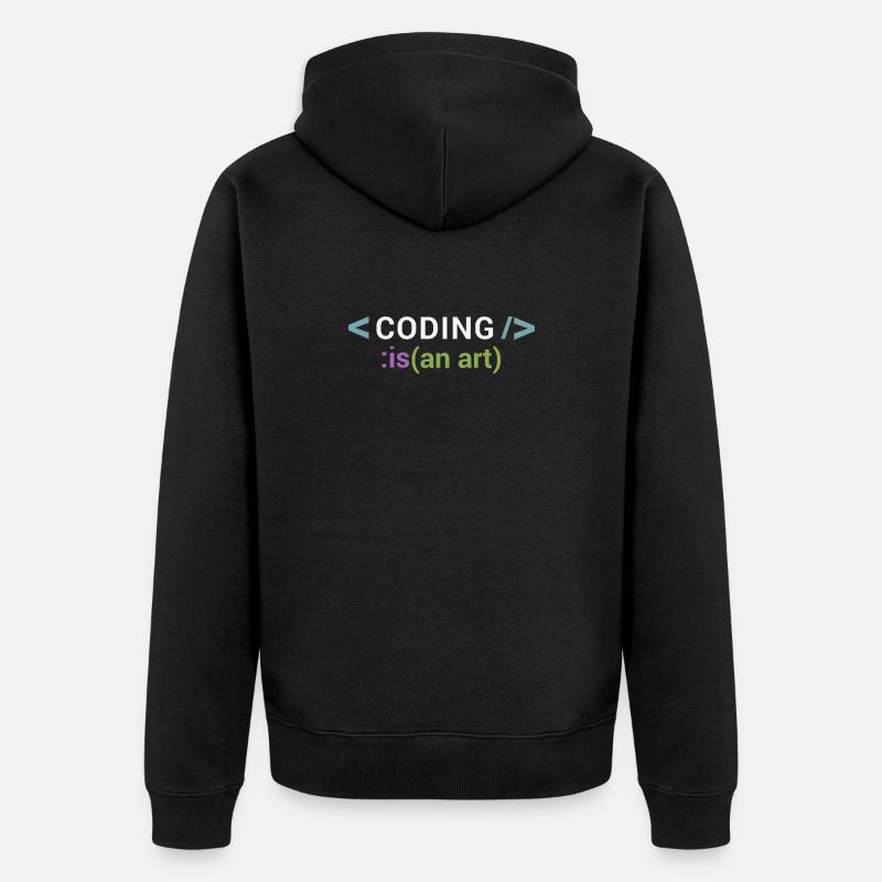 Coding is an art - Unisex Premium Organic Zip Hoodie - black