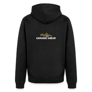 Vintage Florale eklektische Cousinade - Unisex Premium Bio Zip Hoodie - Schwarz - Hinten - Nico (187cm)