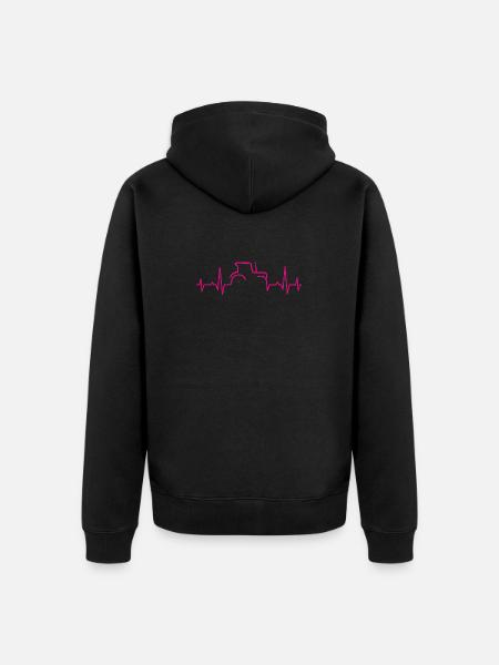 CARDIOGRAM TRAKTOR Magenta - Unisex Premium Organic Zip Hoodie - black