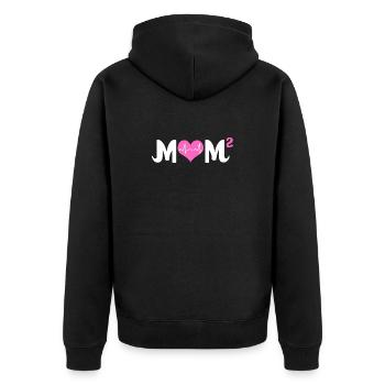 Zwillinge Mama Zwilling Mutter Geschenk - Unisex Premium Bio Zip Hoodie - Schwarz - Hinten - Nico (187cm)