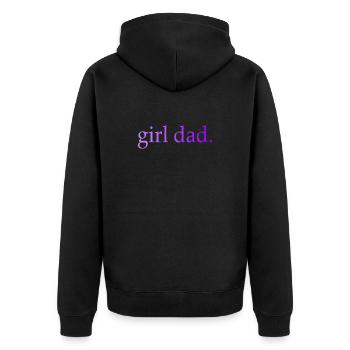 Girl Dad Geschenk Vaterschaft - Unisex Premium Bio Zip Hoodie - Schwarz - Hinten - Nico (187cm)