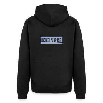 Live With Purpose Motivation Sinn Mindset Spruch - Unisex Premium Bio Zip Hoodie - Schwarz - Hinten - Nico (187cm)