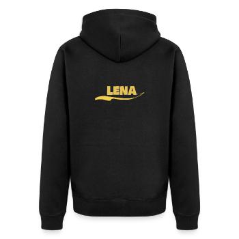 lena - Unisex Premium Bio Zip Hoodie - Schwarz - Hinten - Nico (187cm)
