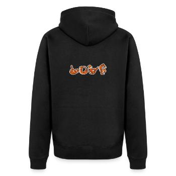 Love Yoga Fitness Tiger - Unisex Premium Bio Zip Hoodie - Schwarz - Hinten - Nico (187cm)