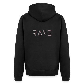 Rave Art design glitchy - raver EDM Techno House - Veste à capuche bio Premium Unisexe - noir - Dos - Nico (187cm)