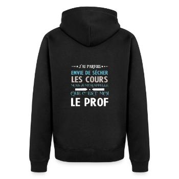 Prof Meilleur Professeur - Veste à capuche bio Premium Unisexe - noir - Dos - Nico (187cm)