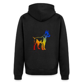 Bull Terrier Chien Multicolore - Veste à capuche bio Premium Unisexe - noir - Dos - Nico (187cm)