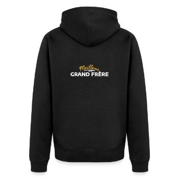 Design Inspired by Fraternity in Solidarity - Unisex Premium Organic Zip Hoodie - black - Back - Nico (187cm)