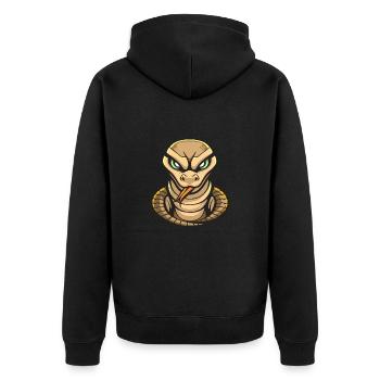 Schlange Kobra Comic - Unisex Premium Bio Zip Hoodie - Schwarz - Hinten - Nico (187cm)