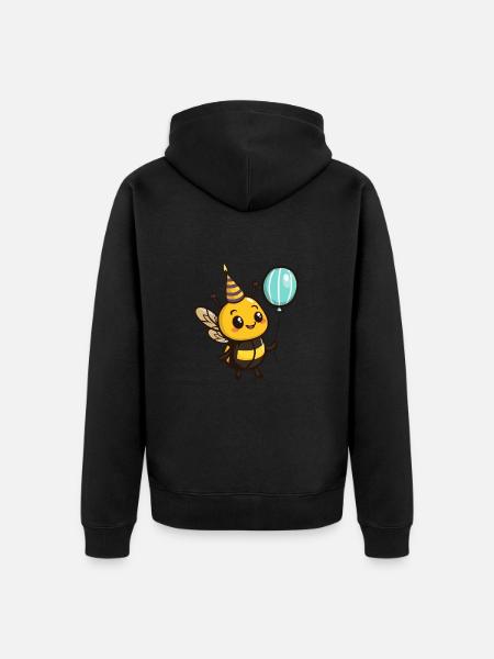 Bee Birthday Baby - Unisex Premium Organic Zip Hoodie - black