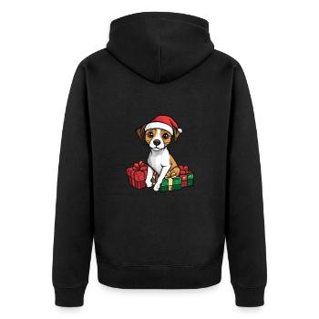 Jack Russel Terrier Dog Christmas Gifts - Unisex Premium Organic Zip Hoodie - black - Back - Nico (187cm)