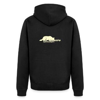 SHS Logo lemon - Unisex Premium Bio Zip Hoodie - Schwarz - Hinten - Nico (187cm)