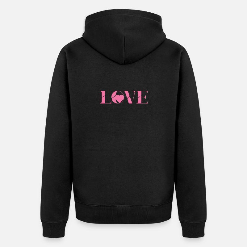 Pink Love Text Design - Veste à capuche bio Premium Unisexe - noir
