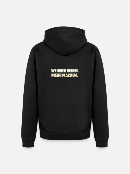 Talk less. Do more. - Unisex Premium Organic Zip Hoodie - black