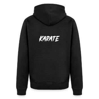 Karate - Unisex Premium Bio Zip Hoodie - Schwarz - Hinten - Nico (187cm)