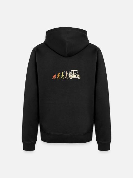 Golf Cart Evolution Funny Golfer Gift - Unisex Premium Organic Zip Hoodie - black