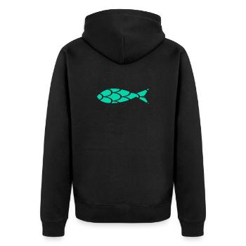 SARDINE. POISSON. POISSON D'AVRIL. MER. OCÉAN - Veste à capuche bio Premium Unisexe - noir - Dos - Nico (187cm)