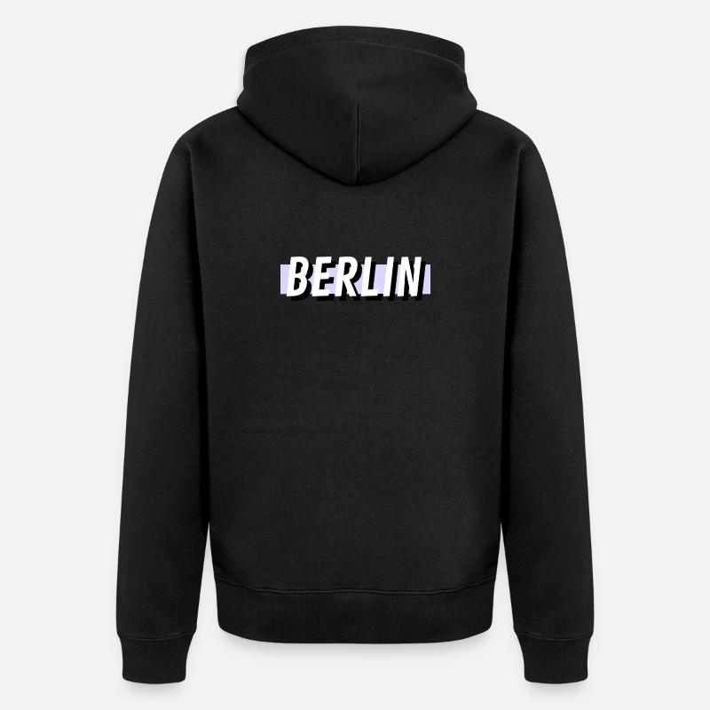 Berlin - Unisex Premium Bio Zip Hoodie - Schwarz