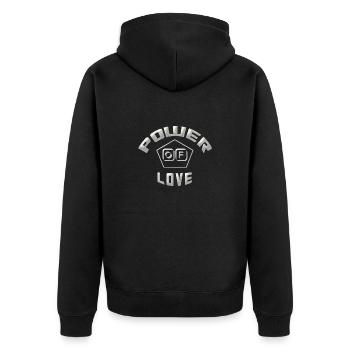 Power of love le pouvoir de l'amour - Veste à capuche bio Premium Unisexe - noir - Dos - Nico (187cm)