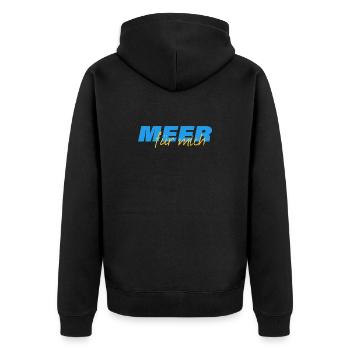SEA FOR ME - Unisex Premium Organic Zip Hoodie - black - Back - Nico (187cm)