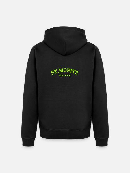 St. Moritz - Suisse - Switzerland - Swiss - Unisex Premium Organic Zip Hoodie - black