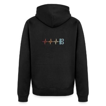 Clé d’alto, alto, alto, battement de cœur - Veste à capuche bio Premium Unisexe - noir - Dos - Nico (187cm)