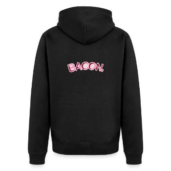 Bacon Bacon Food Funny Meat Foodie - Unisex Premium Organic Zip Hoodie - black - Back - Nico (187cm)