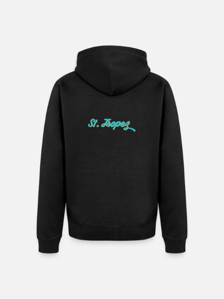 St. Tropez Neon Calligraphy - Unisex Premium Organic Zip Hoodie - black
